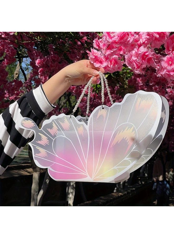 5pcs Pink Butterfly Cake Box With Transparent Inserts Plaque For Mothers Day Cake Decoration Packaging - Image 1